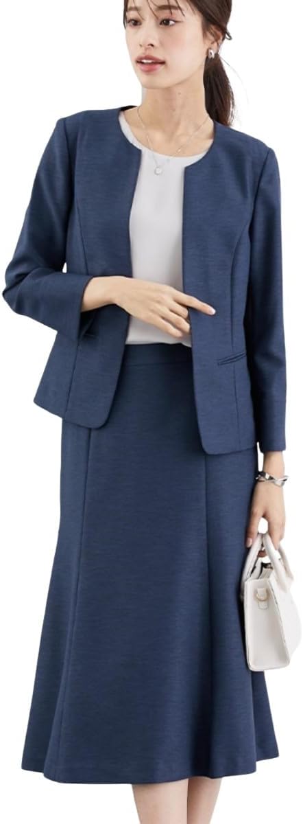 美品 ナノユニバース パンツスーツ セットアップ ノーカラー 洗える